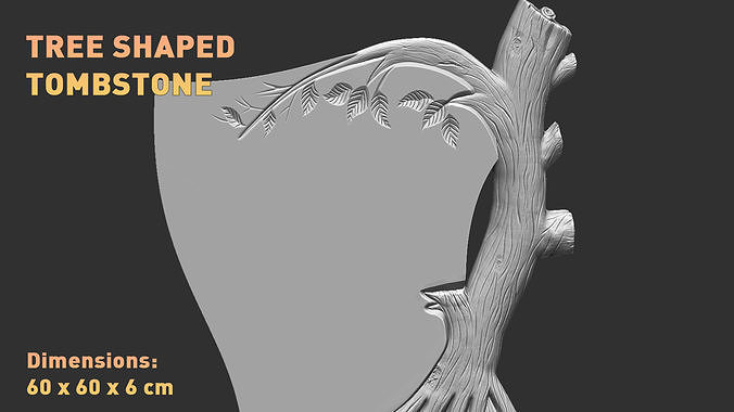 Tree Shaped Tombstone 3D print model