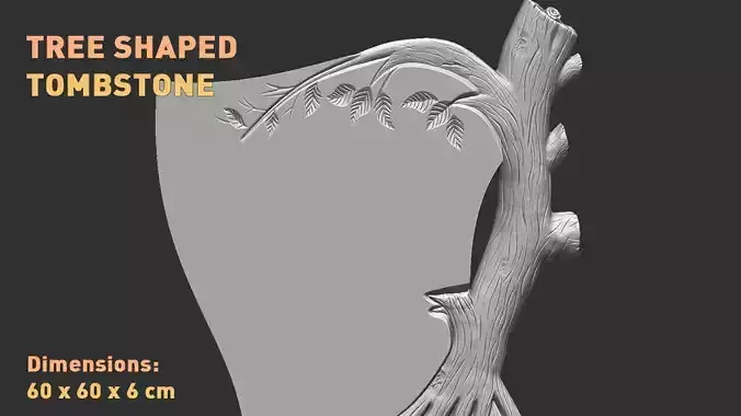 Tree Shaped Tombstone 3D print model