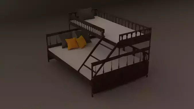 3d model of a double bed 3D model