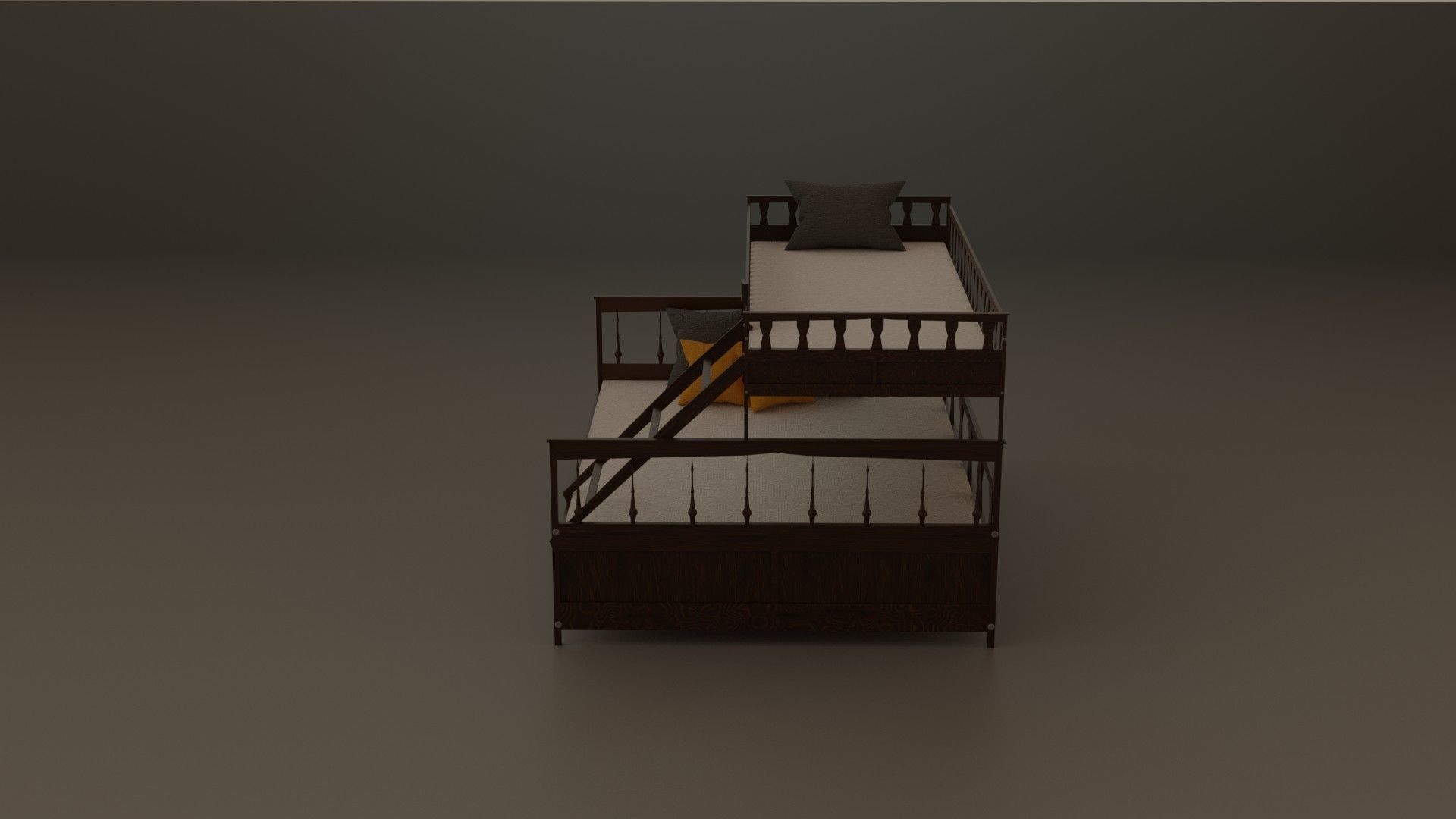 3d model of a double bed 3D model_3