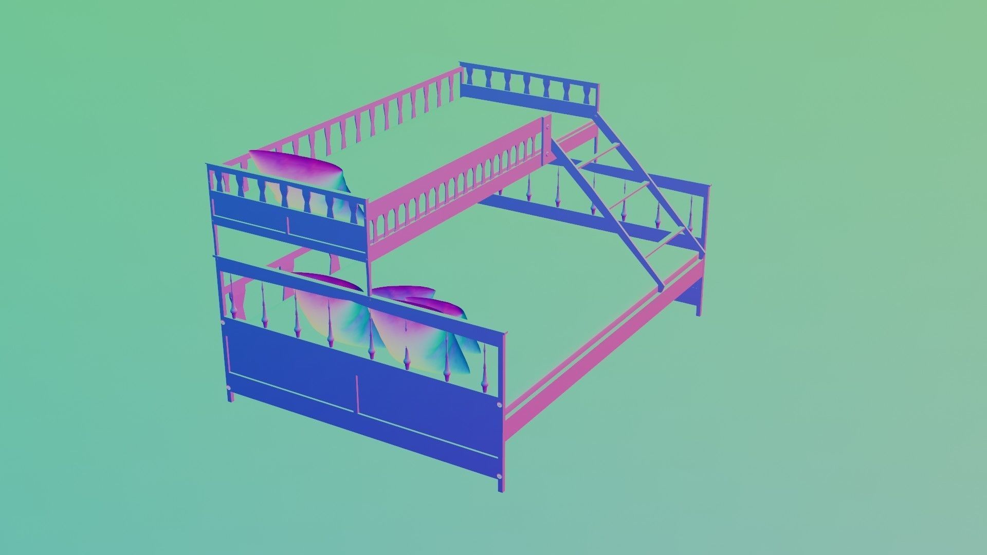 3d model of a double bed 3D model_10