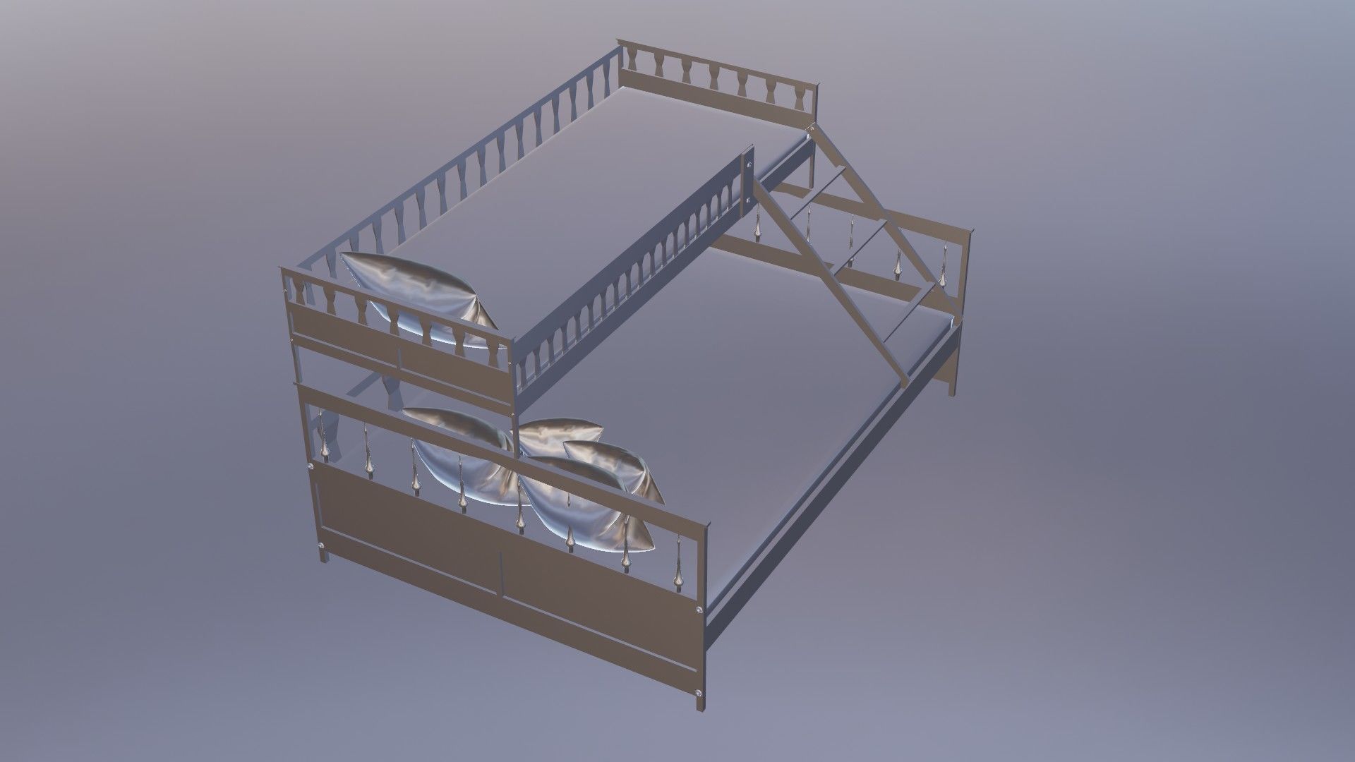 3d model of a double bed 3D model_7