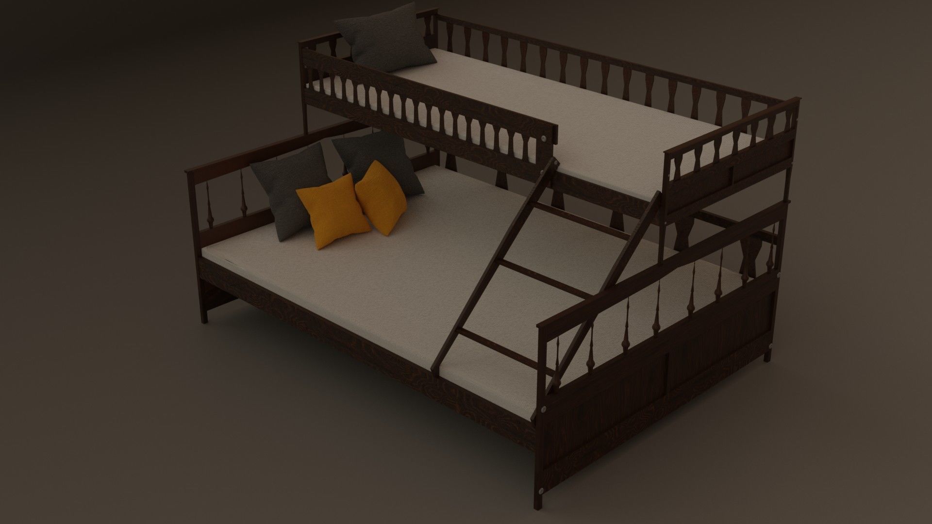 3d model of a double bed 3D model_4