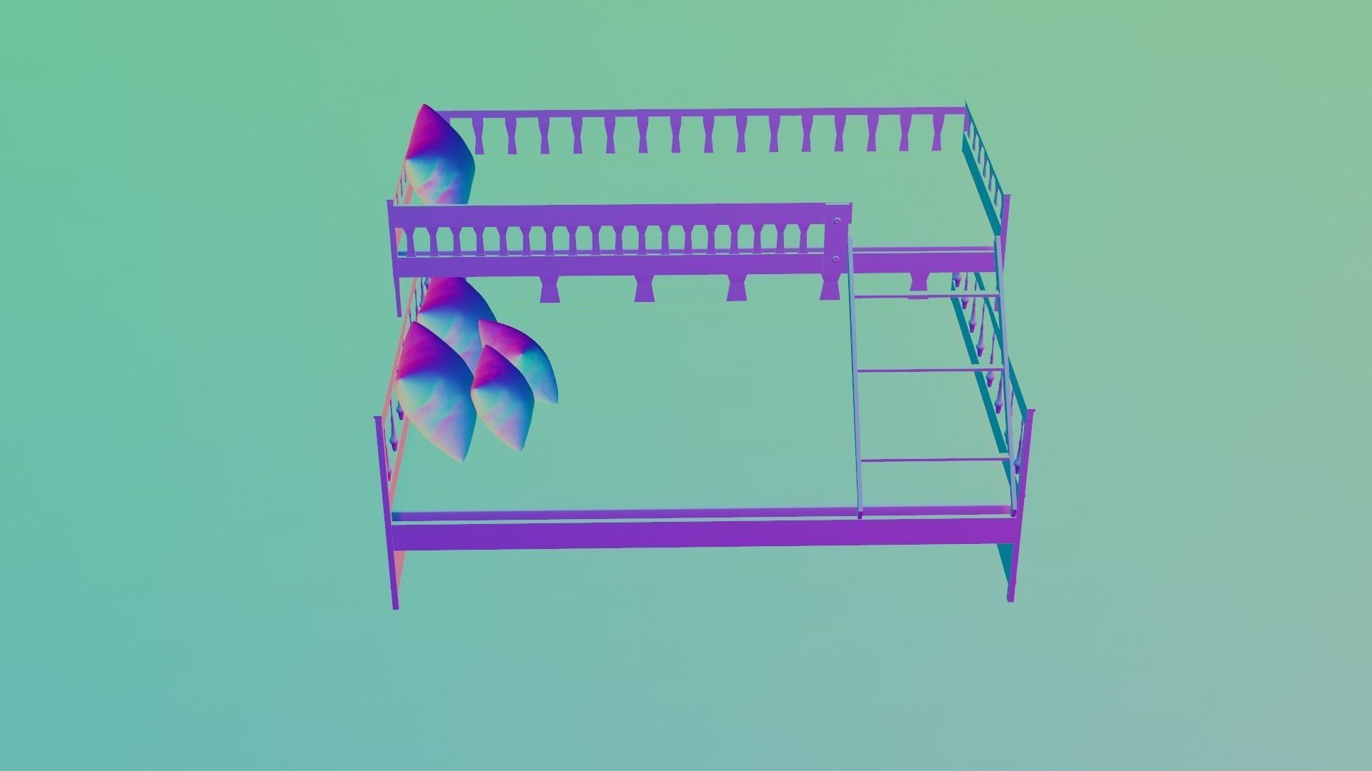 3d model of a double bed 3D model_9