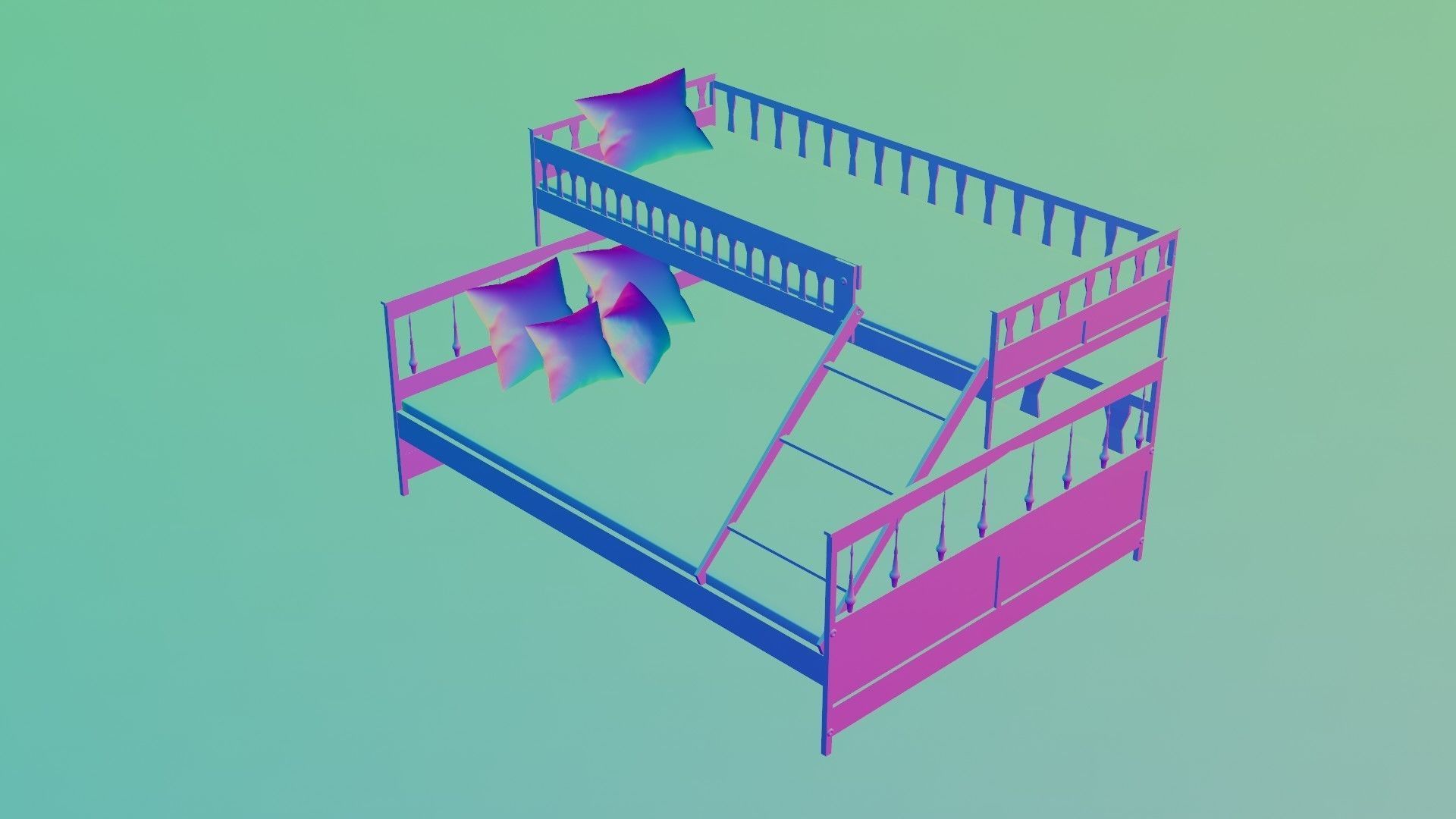 3d model of a double bed 3D model_8