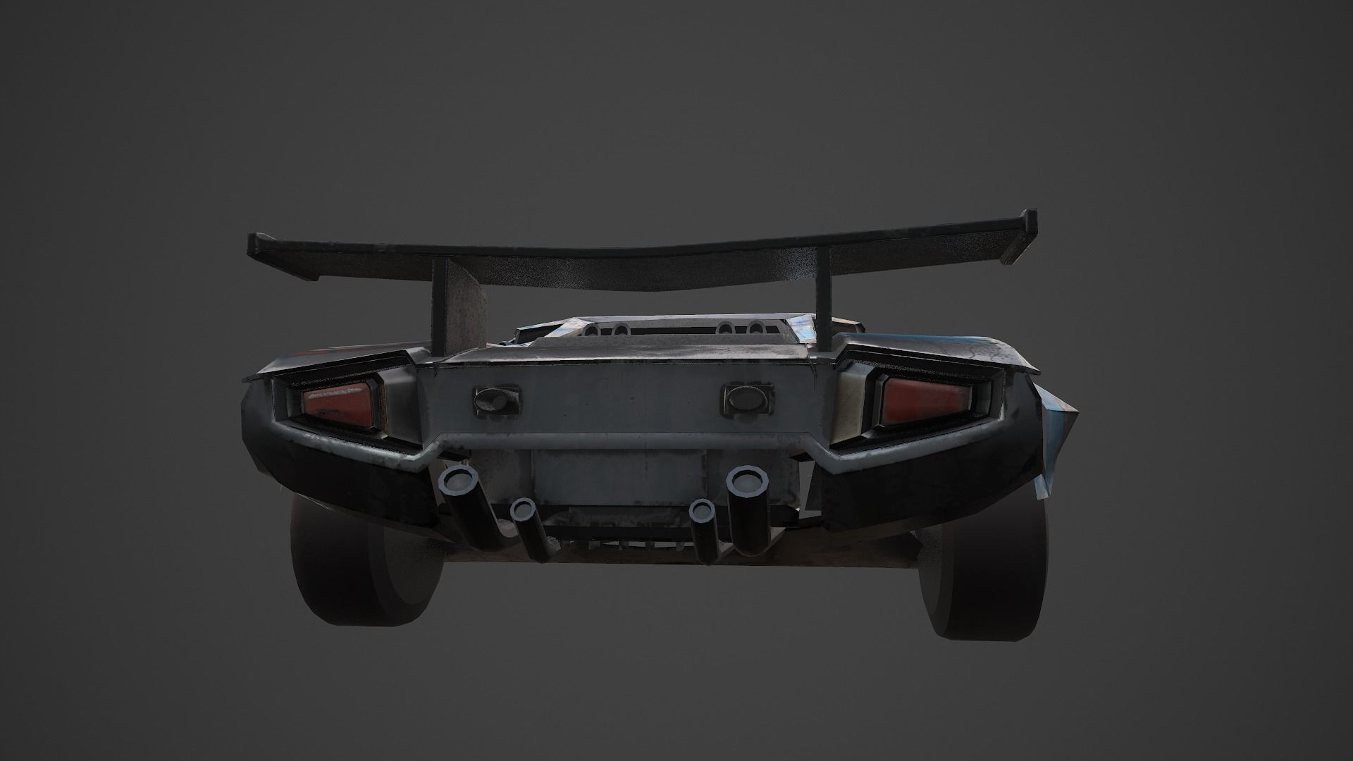 Cyberpunk Retro Car Low-poly 3D model_18