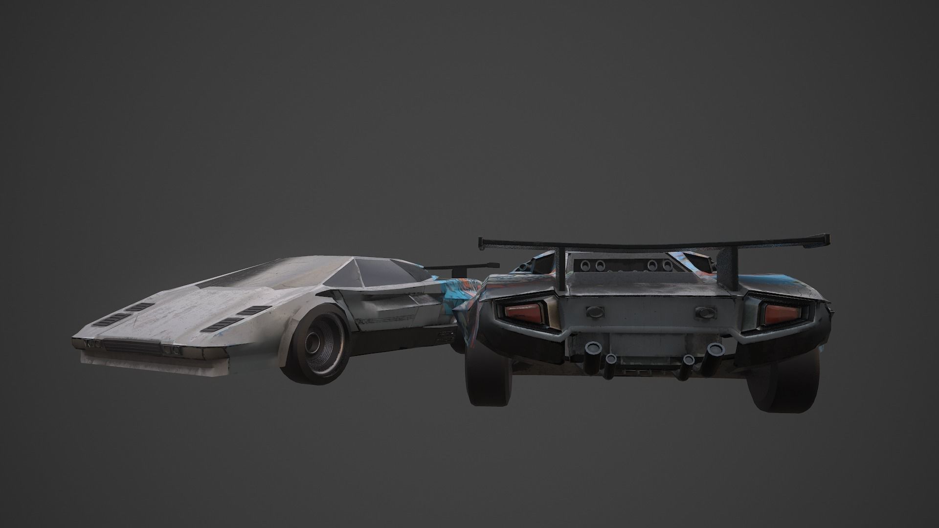 Cyberpunk Retro Car Low-poly 3D model_24