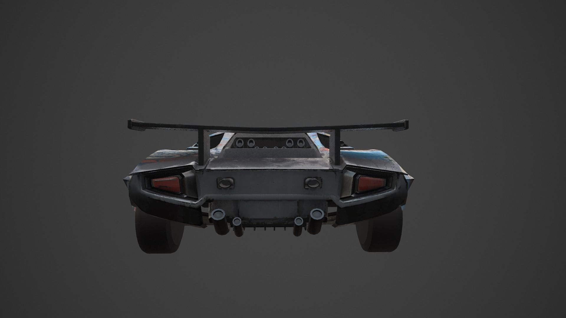 Cyberpunk Retro Car Low-poly 3D model_13
