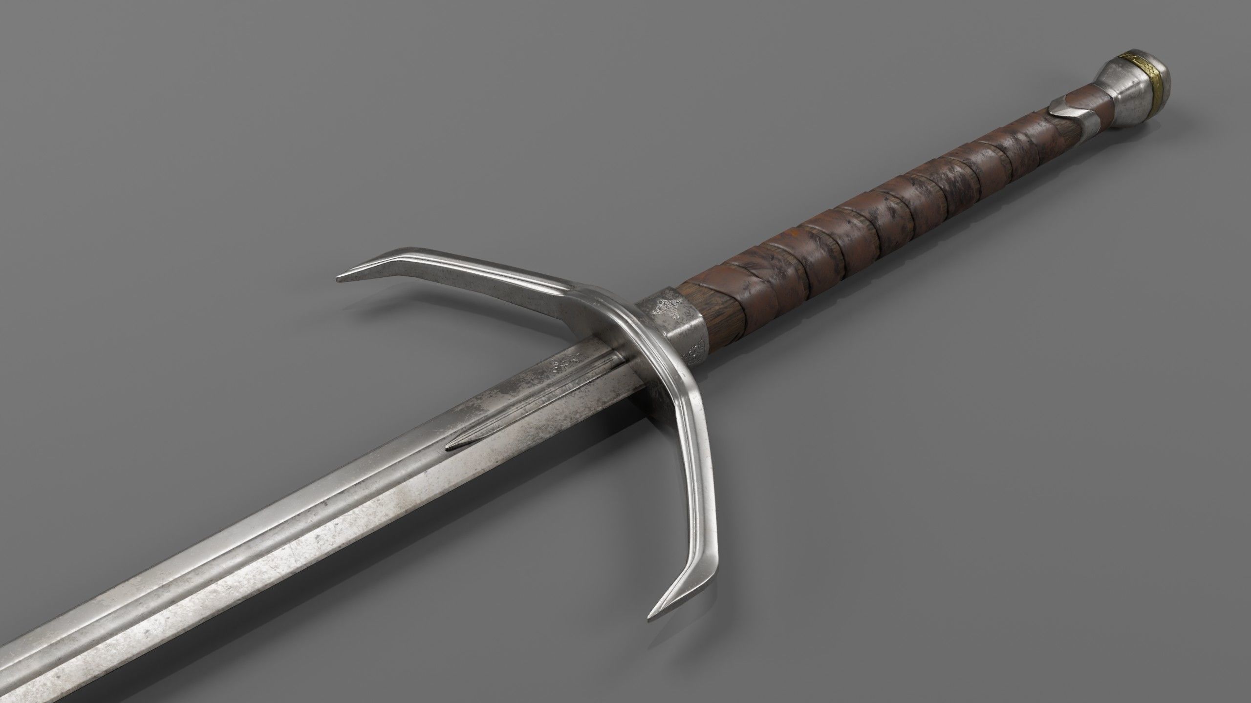 lowpoly HQ medieval sword  Low-poly 3D model_4