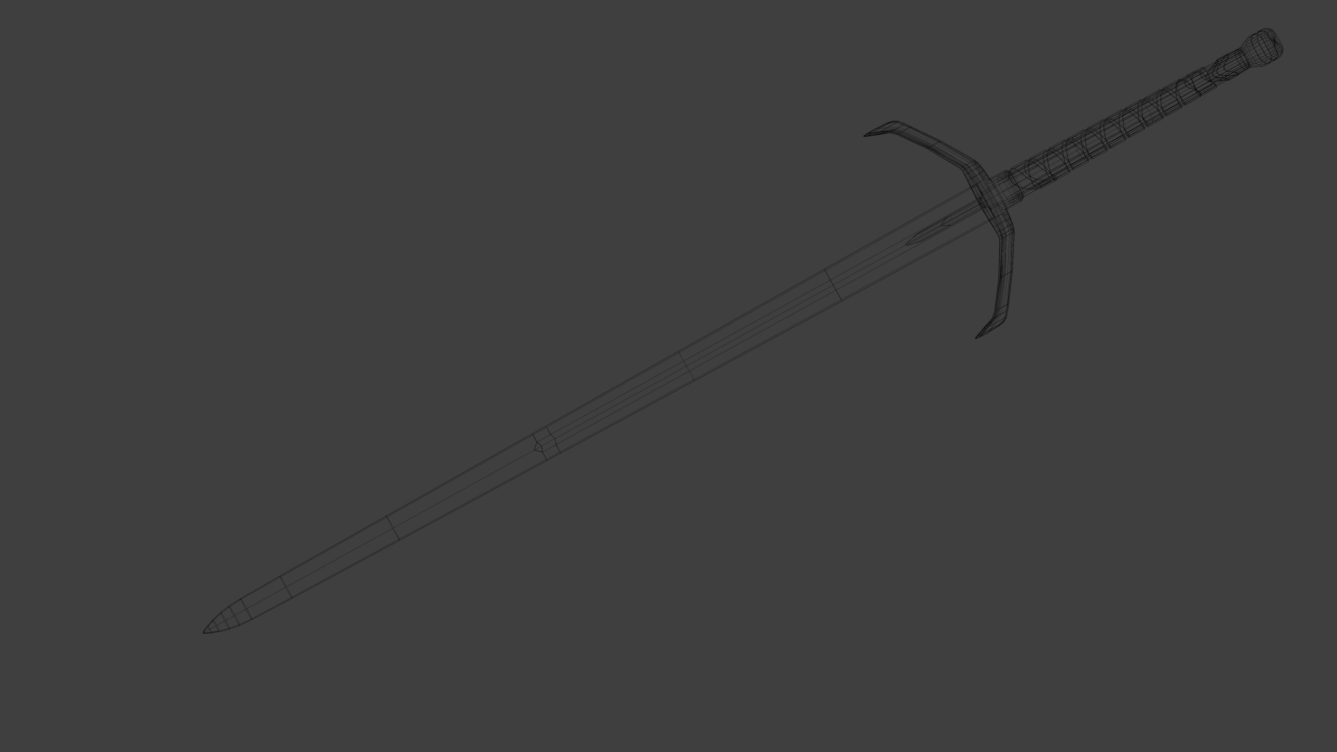 lowpoly HQ medieval sword  Low-poly 3D model_11