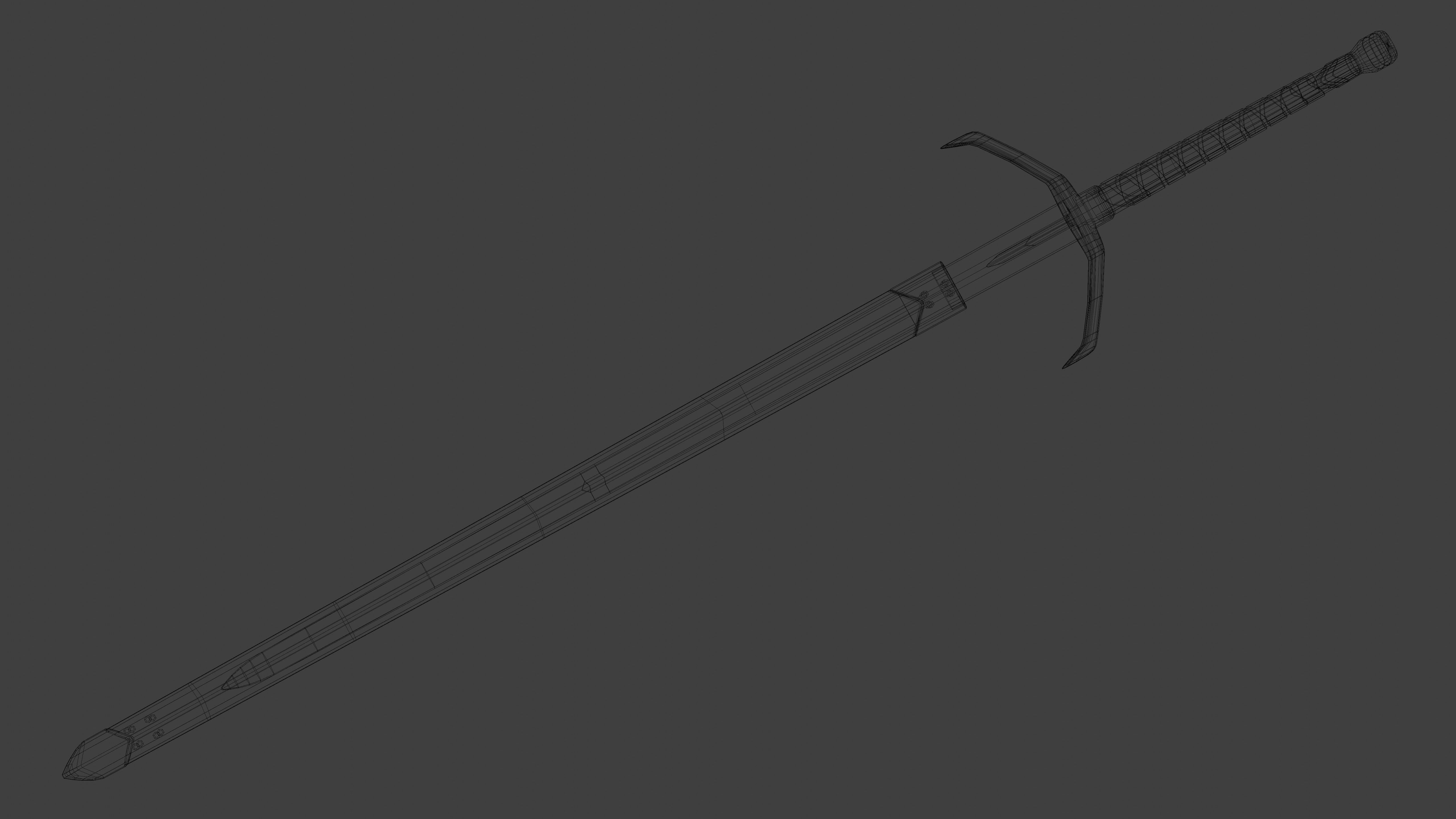 lowpoly HQ medieval sword  Low-poly 3D model_10