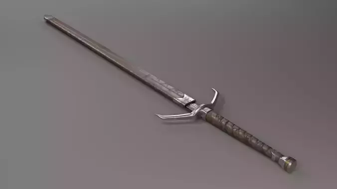 lowpoly HQ medieval sword  Low-poly 3D model