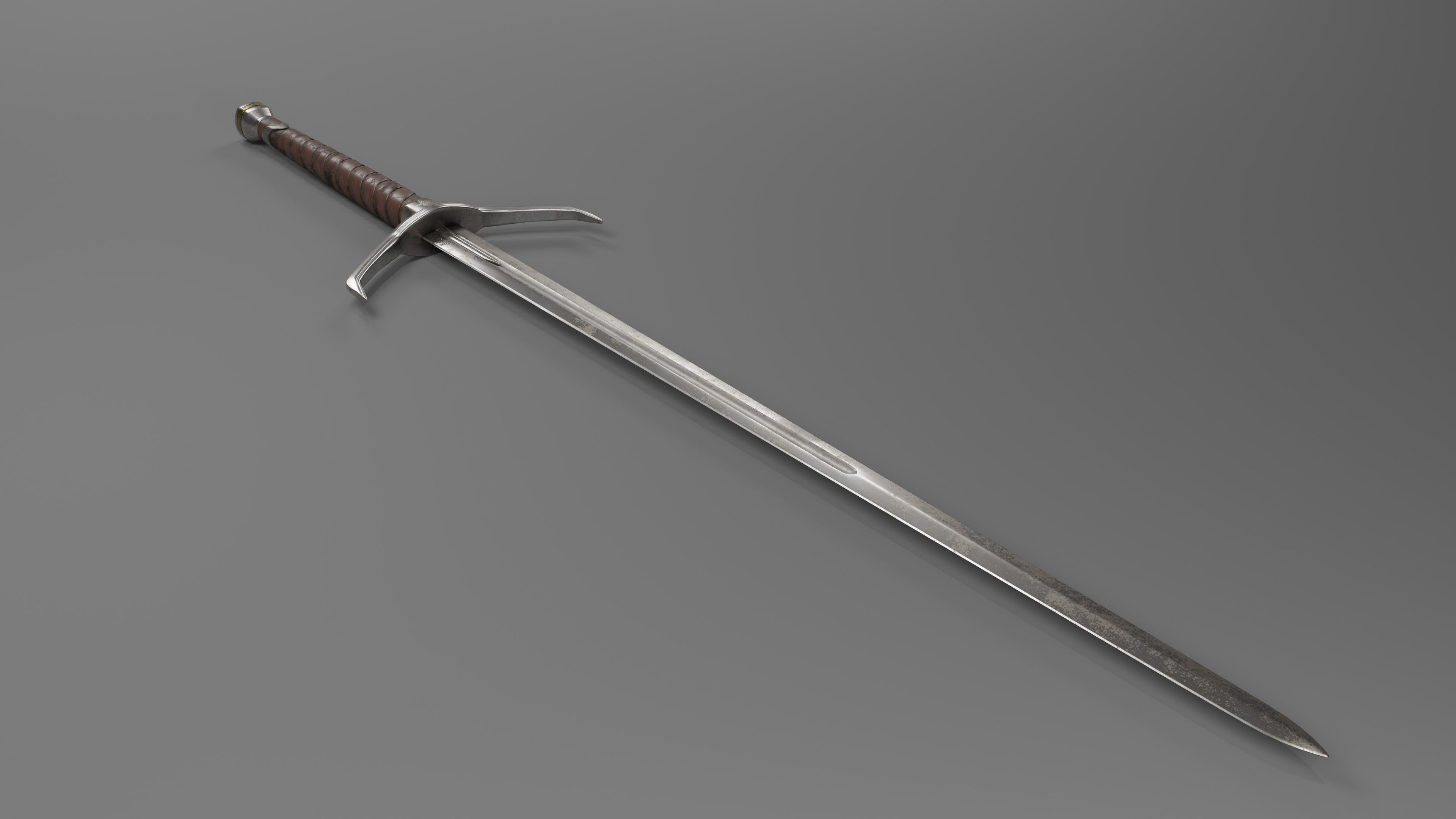 lowpoly HQ medieval sword  Low-poly 3D model_2