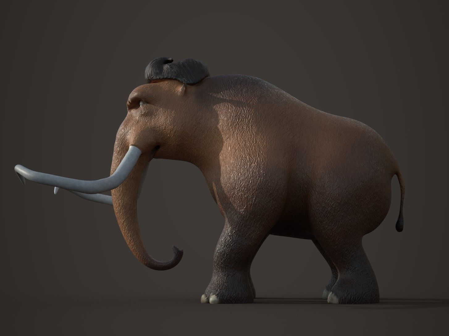 Cartoon Mammoth Character 3D model_3