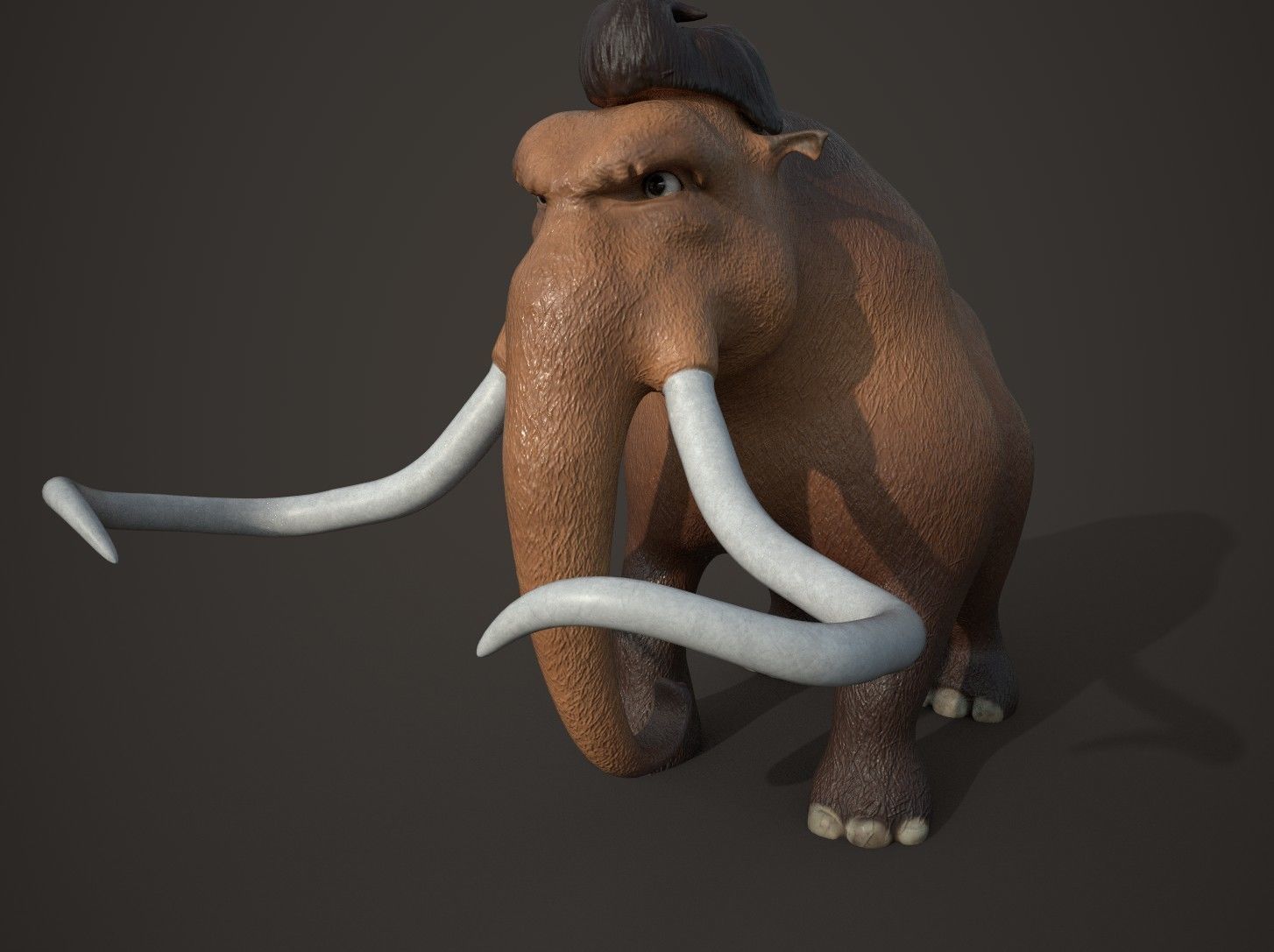 Cartoon Mammoth Character 3D model_2