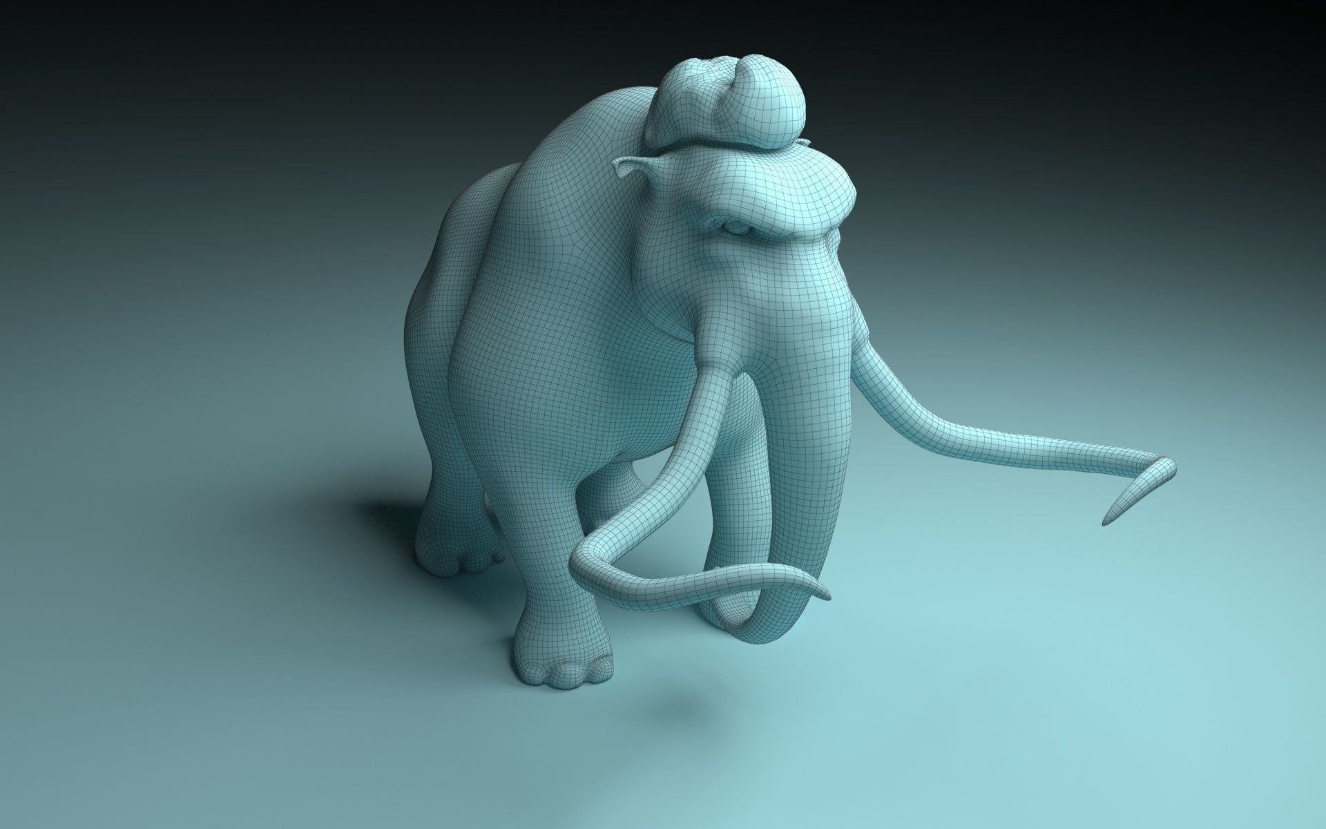 Cartoon Mammoth Character 3D model_9