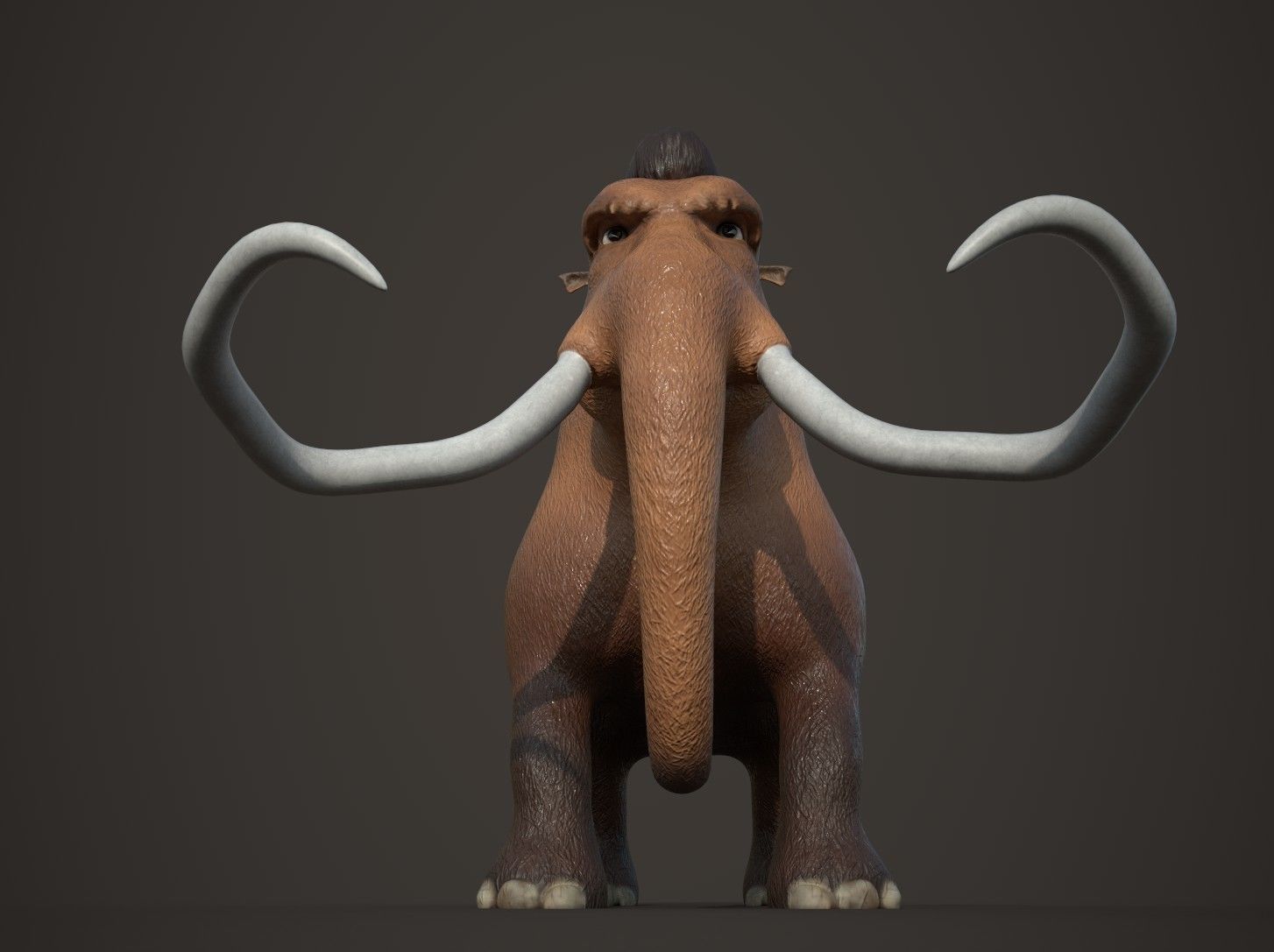 Cartoon Mammoth Character 3D model_1
