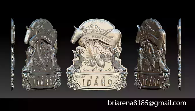 USS Idaho SSSN 799 Shield  3D print model