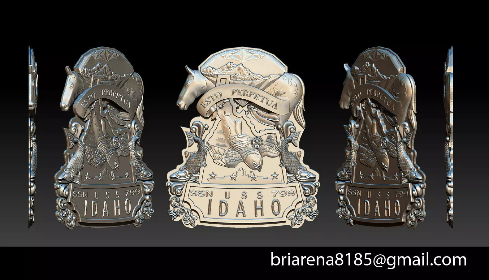 USS Idaho SSSN 799 Shield 3D print model