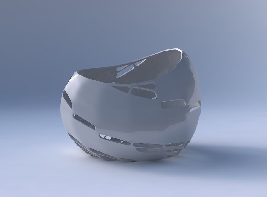 Bowl skewed with diagonal grid lattice 2 3D print model_4