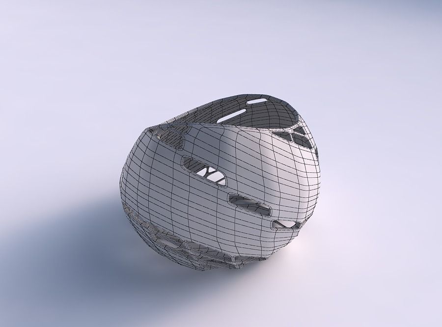 Bowl skewed with diagonal grid lattice 2 3D print model_5