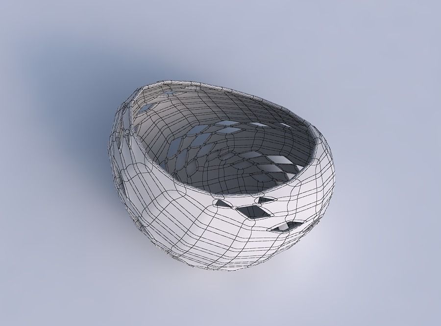 Bowl skewed with checker grid lattice 3 3D print model_6