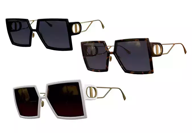 Dior Sunglasses 30Montaigne  Low-poly 3D model