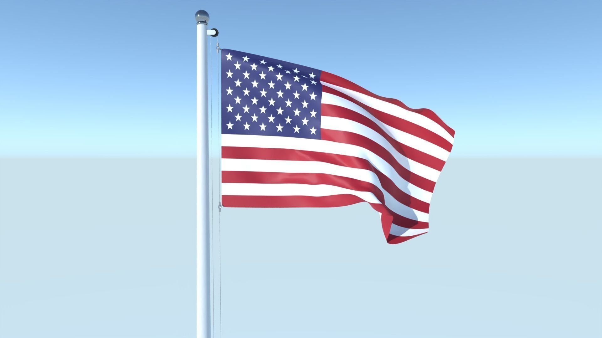 Animated Flag of United States Low-poly 3D model_1