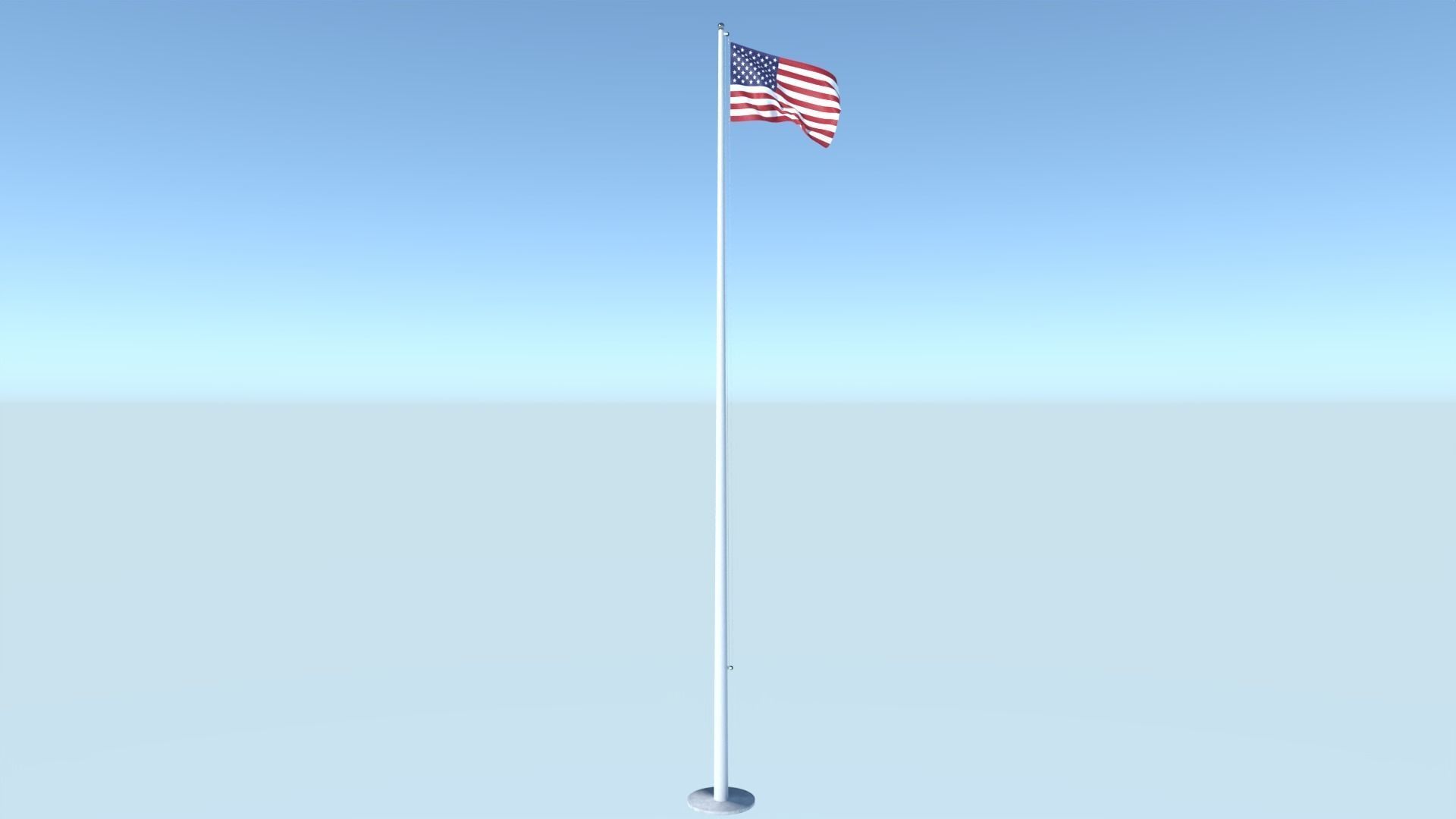 Animated Flag of United States Low-poly 3D model_6