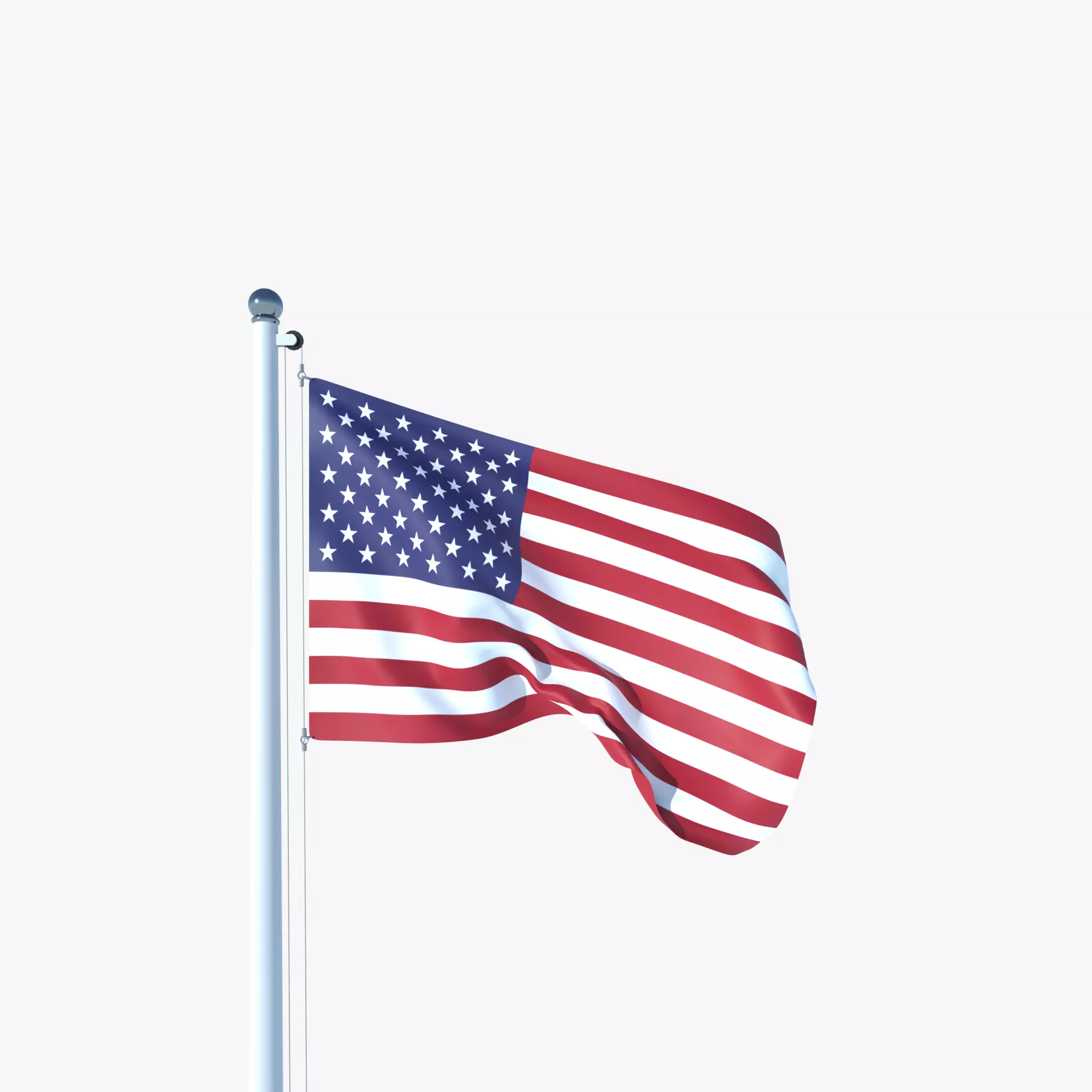 Animated Flag of United States Low-poly 3D model_0