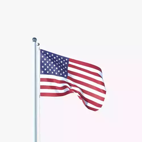 Animated Flag of United States Low-poly 3D model