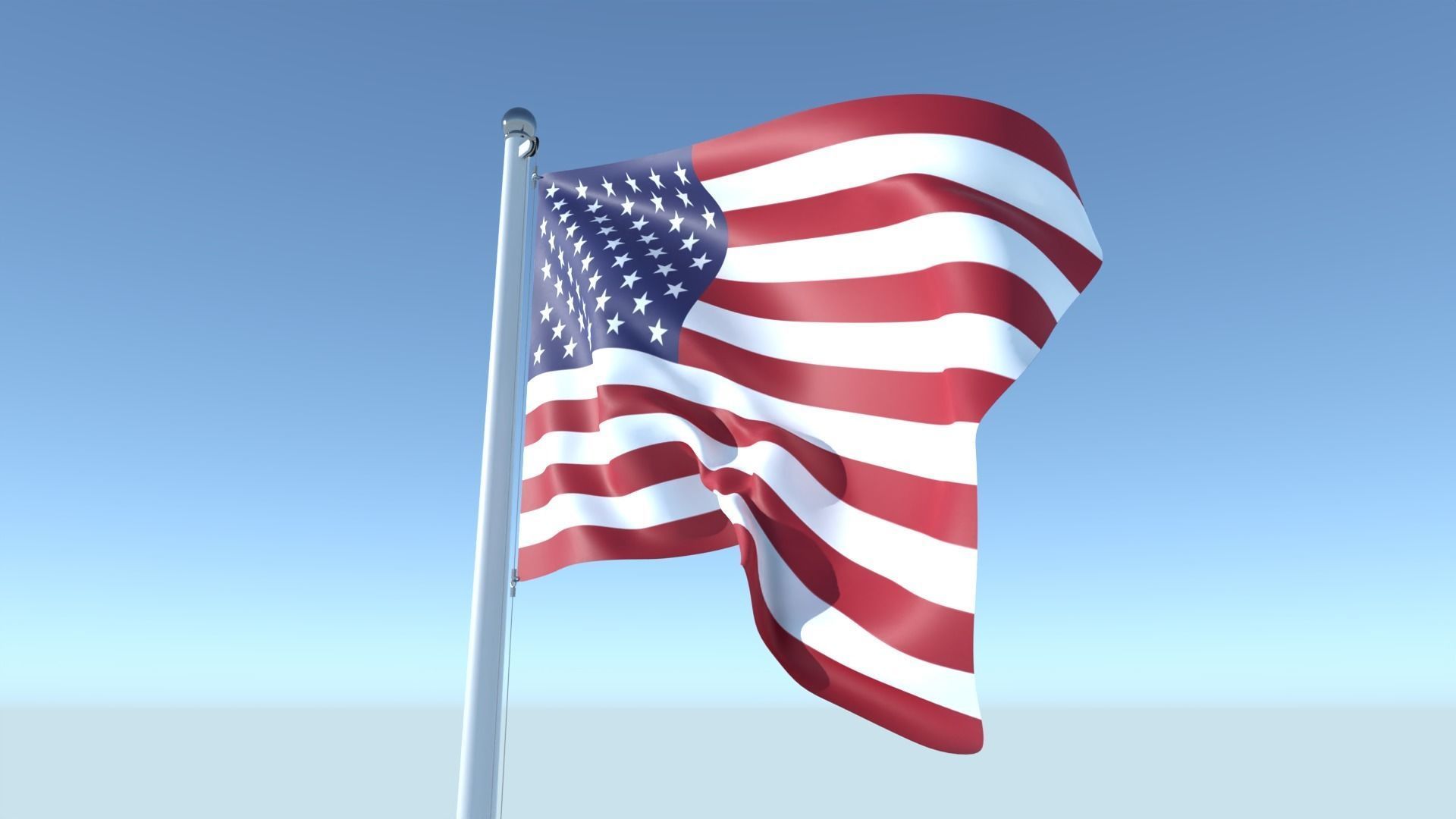 Animated Flag of United States Low-poly 3D model_7