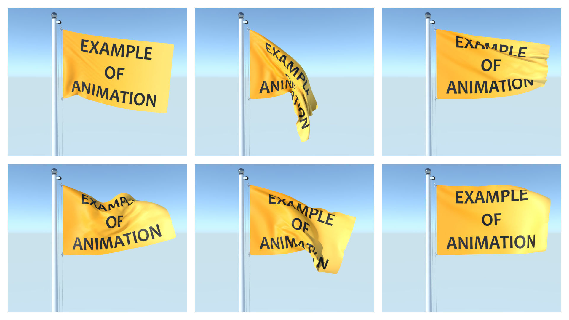 Animated Flag of United States Low-poly 3D model_4