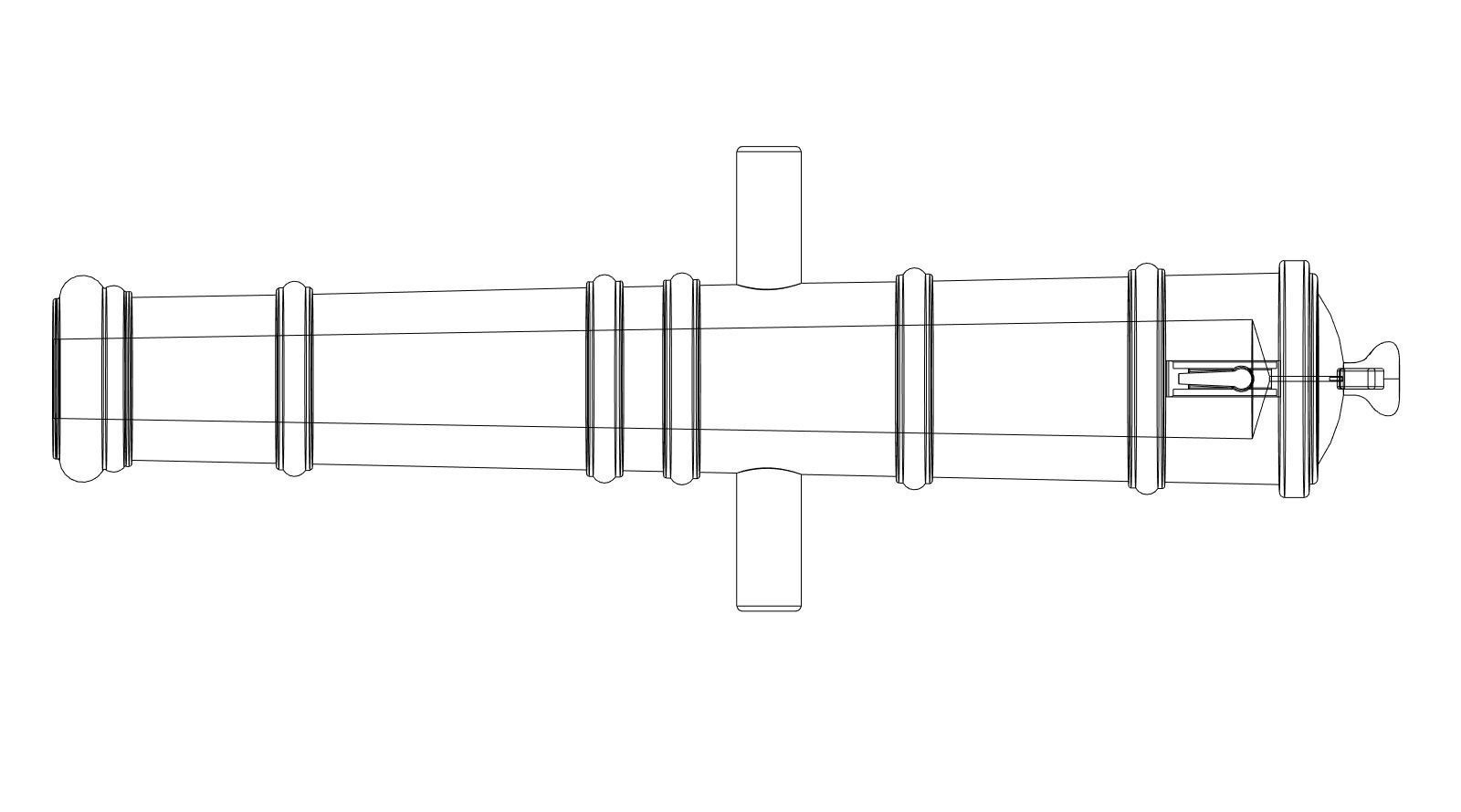 3d printable old english ship cannon 3D print model_8