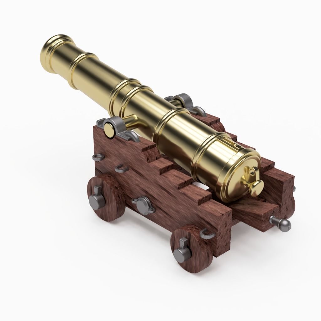 3d printable old english ship cannon 3D print model_1