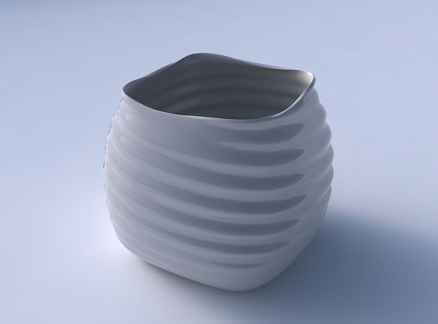 Bowl semi-quadraticwith relaxed large twists 3D print model_3