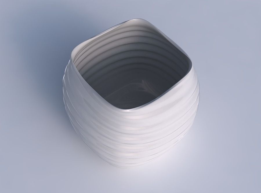 Bowl semi-quadraticwith relaxed large twists 3D print model_1