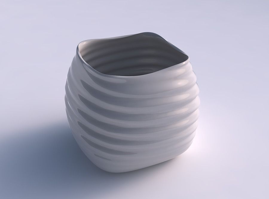 Bowl semi-quadraticwith relaxed large twists 3D print model_0