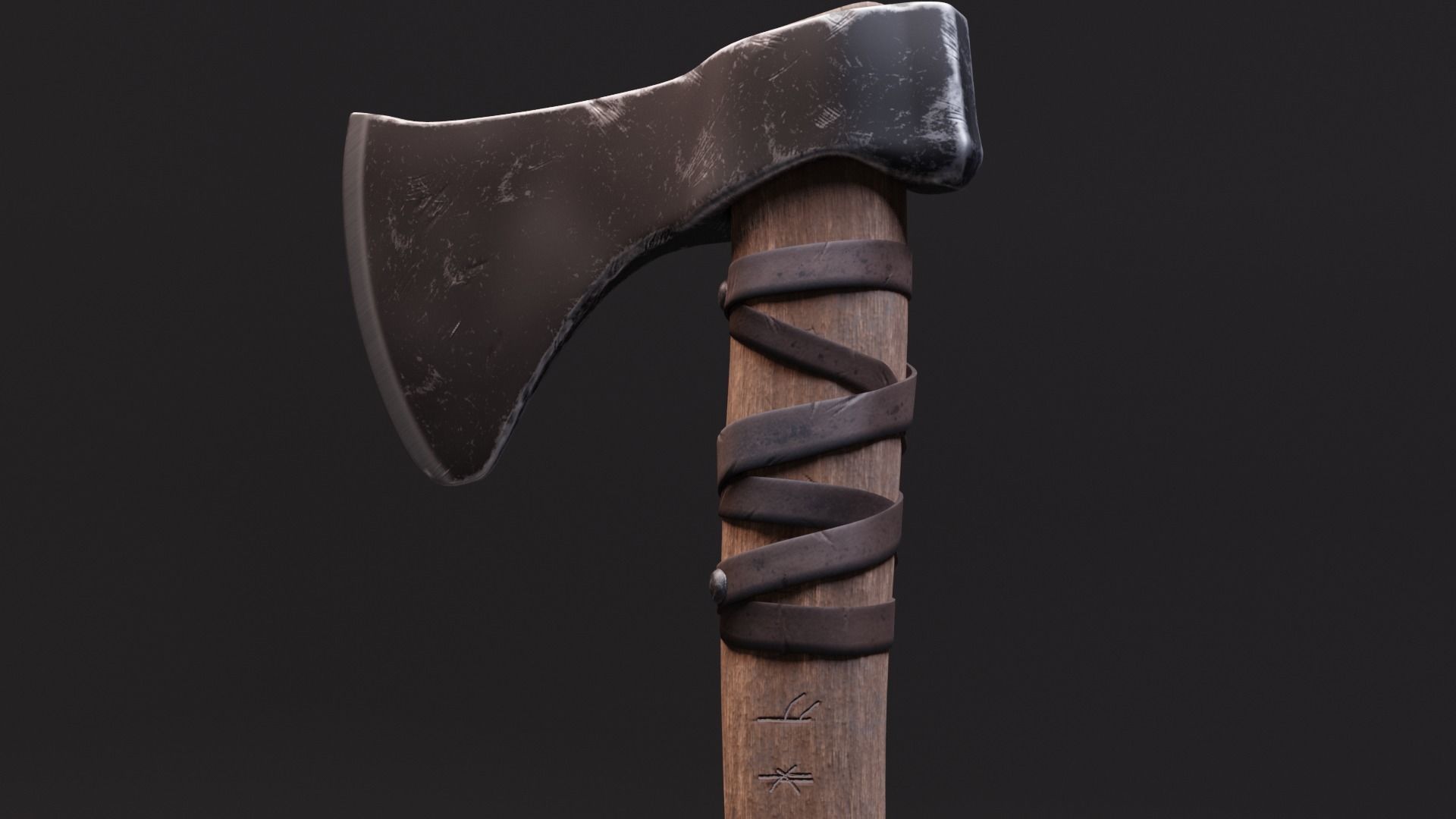 Stylized battle ax PBR low-poly Low-poly 3D model_4