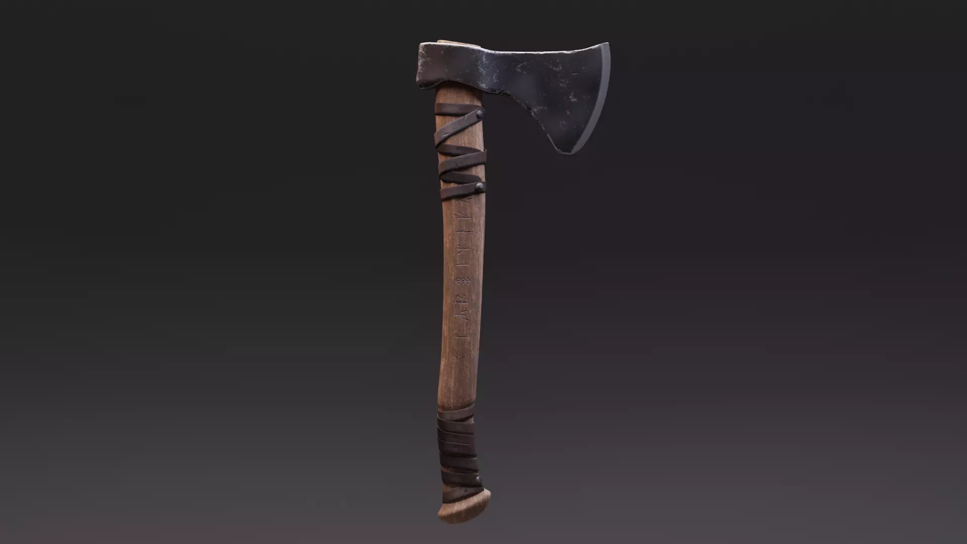 Stylized battle ax PBR low-poly Low-poly 3D model_0