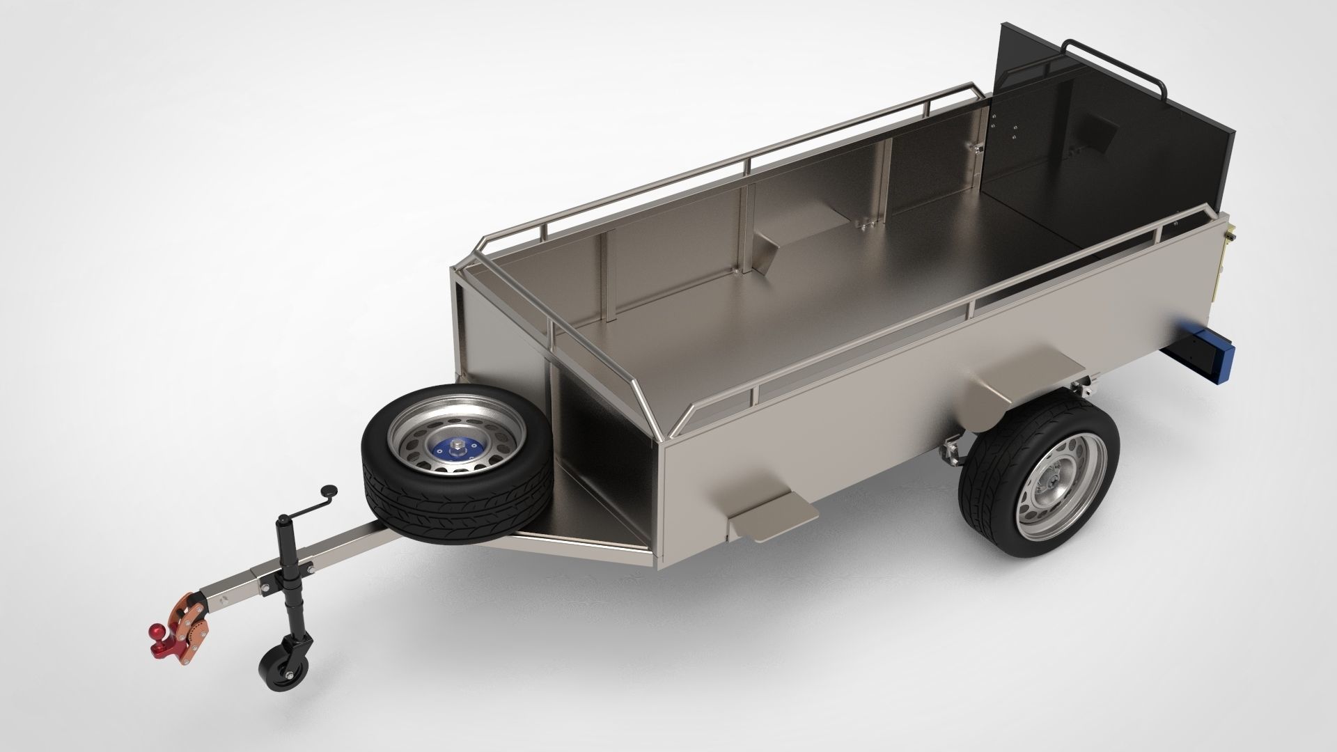  Car Trailer Free 3D model_2