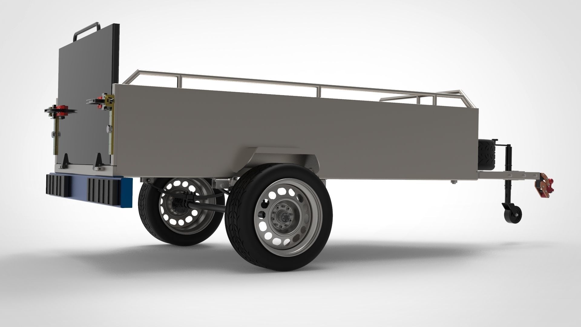  Car Trailer Free 3D model_4