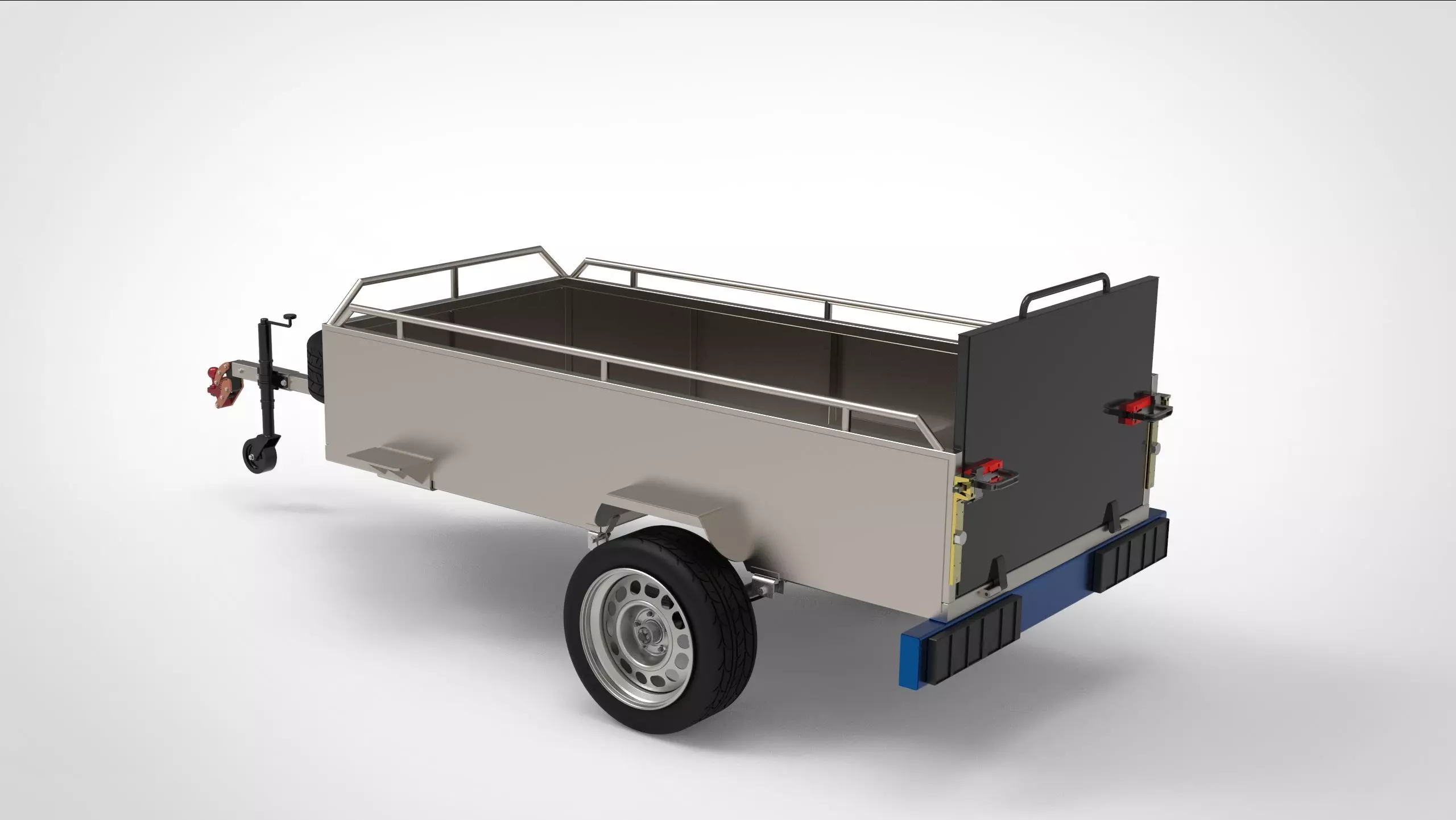  Car Trailer Free 3D model_0