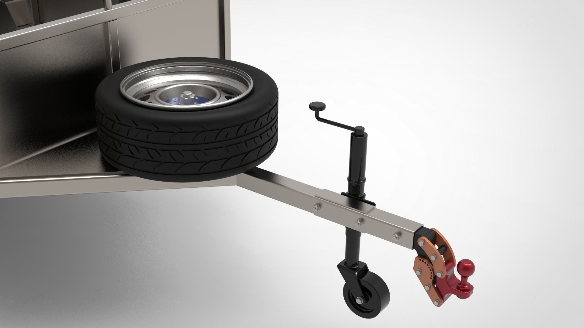  Car Trailer Free 3D model_5