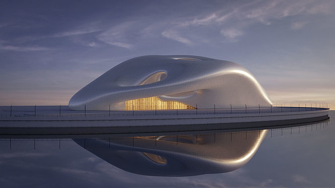Futuristic building collection 9x 4 3D Model Pack 4