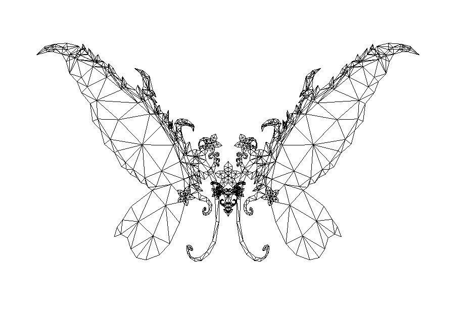 Butterfly-1 Wing Low-poly 3D model_19