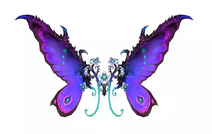 Butterfly-1 Wing Low-poly 3D model
