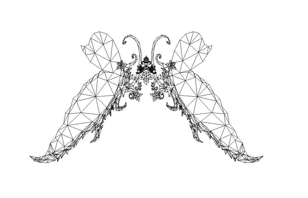 Butterfly-1 Wing Low-poly 3D model_15