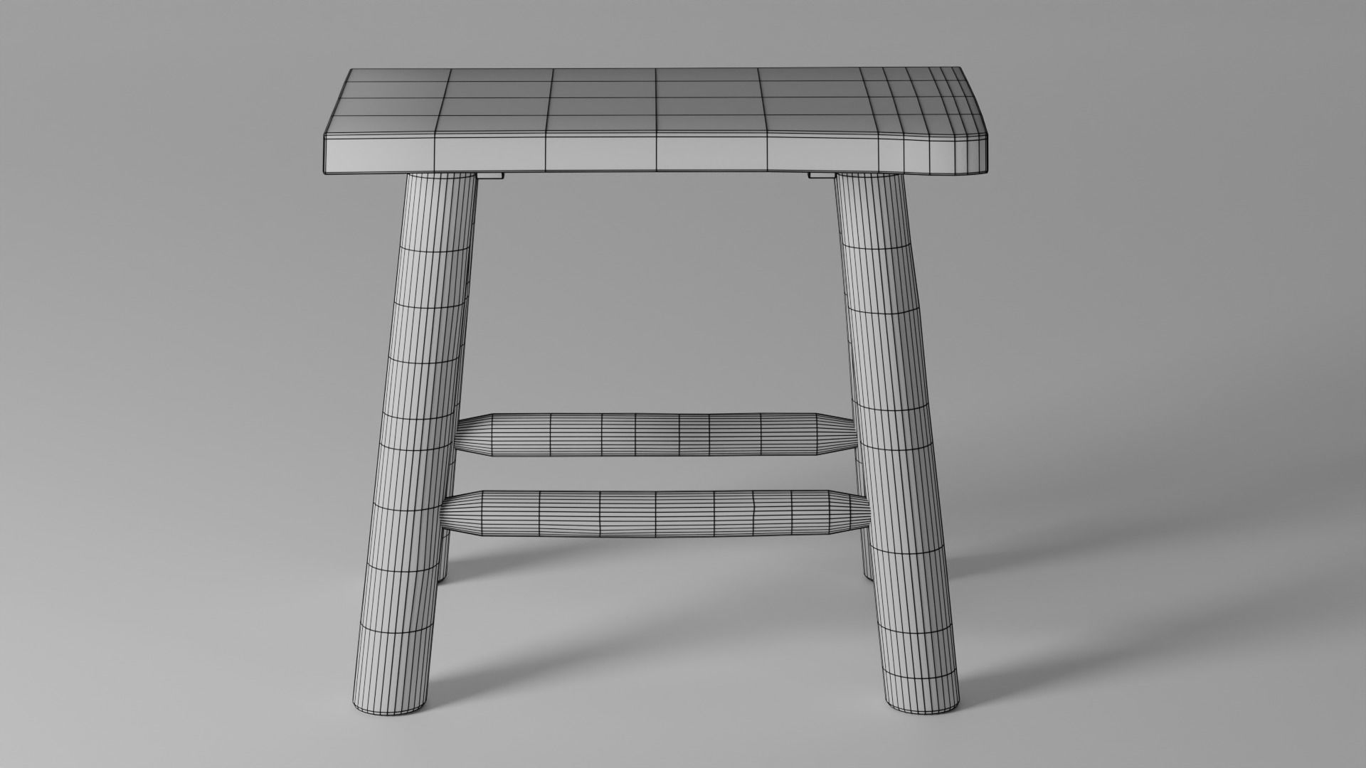 Stool Wood Tree Trunk  3D model_4