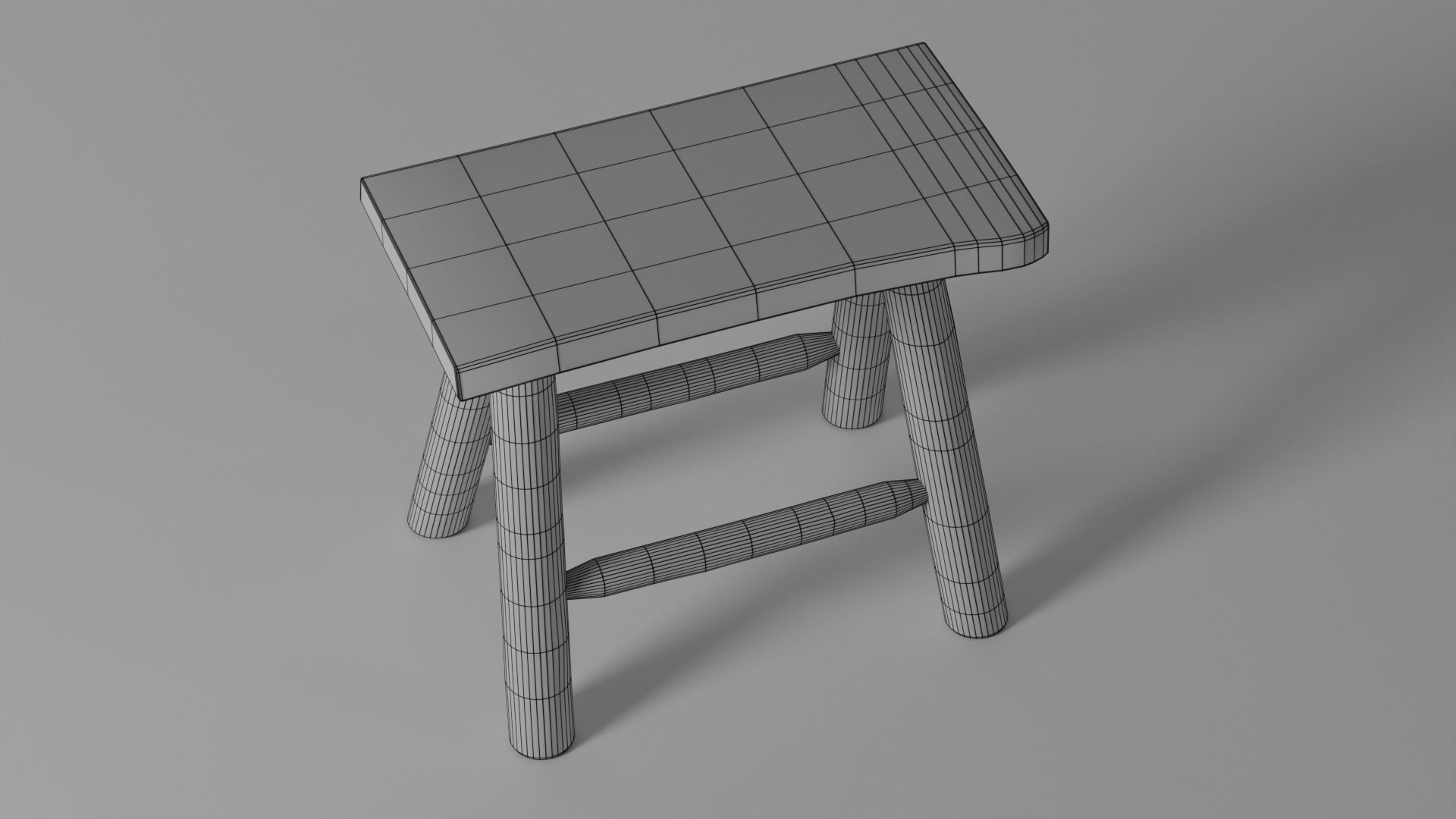 Stool Wood Tree Trunk  3D model_5